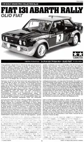 Notice TAMIYA FIAT 131 ABARTH RALLY OLIO FIAT Jouets