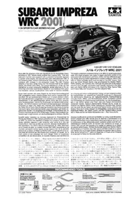 Notice TAMIYA SUBARU IMPREZA WRC 2001 Jouets