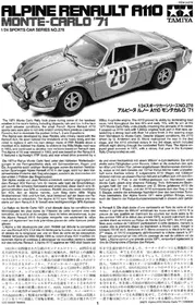 Notice TAMIYA RENAULT ALPINE A110 ´71 Jouets