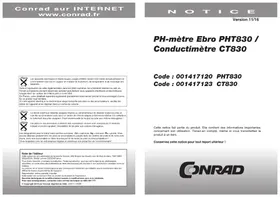 Notice Ebro PHT 830 équipements de mesure