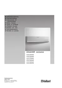 Notice VAILLANT CLIMAVAIR EXCLUSIVE VAI5050WNI Climatisation