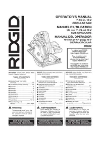 Notice RIDGID R8652