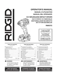 Notice RIDGID R860372 Destornillador