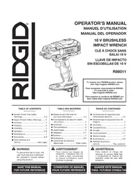 Notice RIDGID R86011 Llave de impacto inalámbrica
