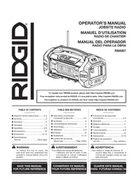 Notice RIDGID R84087 Radio