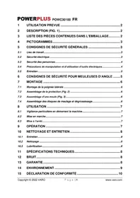 Notice PowerPlus POWC30100 Broyeur