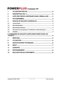 Notice PowerPlus POWE80080 Broyeur