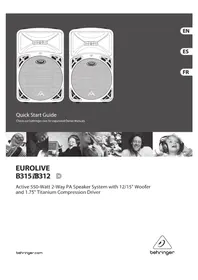 Notice BEHRINGER EUROLIVE B312D Speaker
