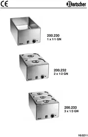 Notice BARTSCHER 200232 Wasserbad
