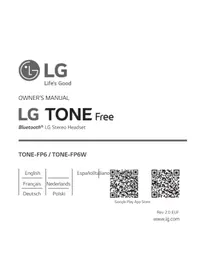 Notice LG TONE FREE TONEFP6W Cuffie wireless