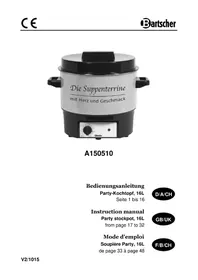 Notice BARTSCHER A150510 Suppenmaschine