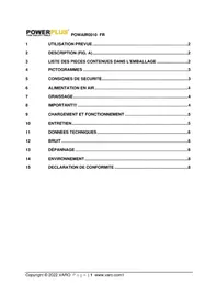Notice PowerPlus POWAIR0010 Visseuse