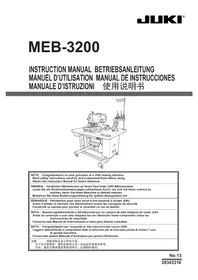 Notice JUKI MEB3200 缝纫机