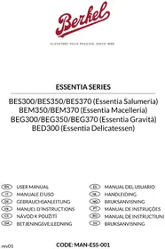 Notice Berkel ESSENTIA SALUMERIA BES370 Voedselsnijder