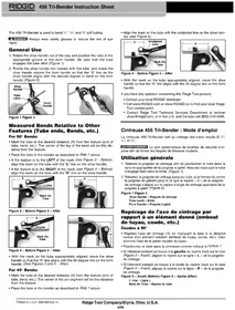 Notice RIDGID 456 Presse à cintrer