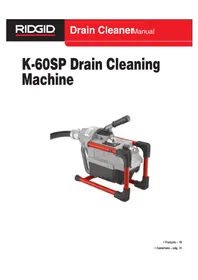 Notice RIDGID K60SP Máquina de limpieza de tuberías
