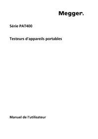 Notice Megger PAT420 équipements de mesure