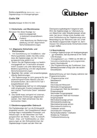 Notice Kübler CODIX 534 équipements de mesure