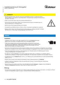 Notice Kübler D5 Capteur industriel