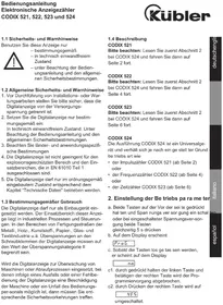 Notice Kübler CODIX 522 équipements de mesure