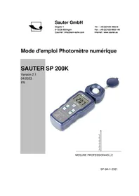 Notice SAUTER SP 200K Détecteur