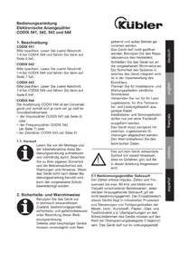 Notice Kübler CODIX 543 équipements de mesure