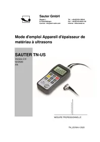 Notice SAUTER TN 3000.1US équipements de mesure