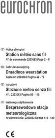Notice Eurochron EC4406126 Station Météo