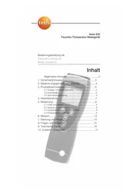 Notice Testo 625 Measuring equipment