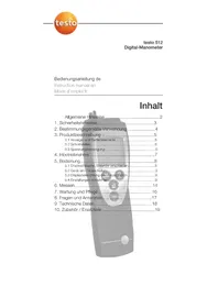 Notice Testo 512 Manomètre numérique