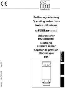 Notice IFM PB5227 Capteur de pression