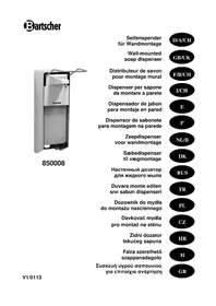 Notice BARTSCHER 850008 Soap dispenser