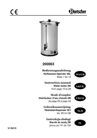 Notice BARTSCHER 200063 Wasserspender