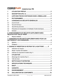 Notice PowerPlus POWDPG7536 Taille-haies