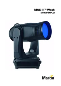 Notice MARTIN MAC III WASH Projecteur lumineux