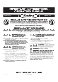 Notice Air King AKZA200D Basket