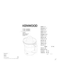 Notice KENWOOD JE290A Centrifugeuse