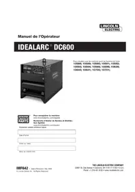Notice LINCOLN ELECTRIC IDEALARC DC600 Welding machine