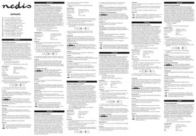 Notice NEDIS ACPA008 Adaptateur secteur