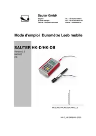 Notice SAUTER HKDB équipements de mesure