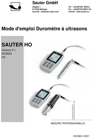 Notice SAUTER HO 10K équipements de mesure