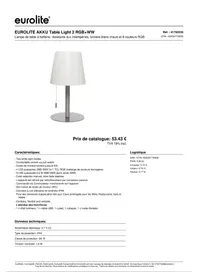 Notice Eurolite AKKU TABLE LIGHT 2 Lampe
