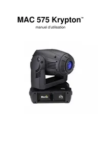 Notice MARTIN MAC 575 KRYPTON Projecteur lumineux professionnel