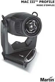Notice MARTIN MAC III PROFILE Projecteur lumineux