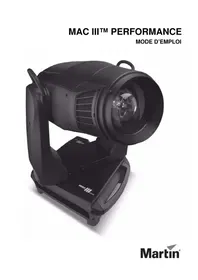 Notice MARTIN MAC III PERFORMANCE Projecteur d'éclairage professionnel