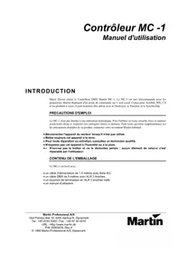Notice MARTIN MC 1 Télécommande