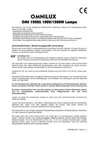 Notice Omnilux OMI 1200 Lampe