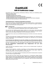 Notice Omnilux CDMTD 150W Lampe