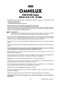 Notice Omnilux PAR30 Lampe