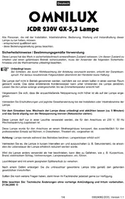 Notice Omnilux JCDR 230 V Éclairage